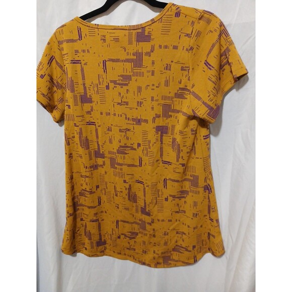 LuLaRoe Women’s Size S Yellow/Purple Abstract Classic T-Shirt NWT - Picture 7 of 8